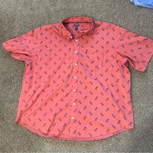 IZOD men’s 3XLT coral pineapple button down